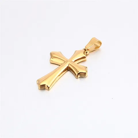 Colgante De Cruz Acero Inoxidable Joyería Religiosa Para Hombres Mujeres Corazón Flor Grabada Estilo Gótico Punk Hip Hop