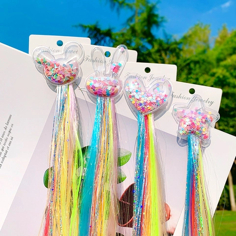 Fermagli Per Capelli Arcobaleno Per Bambini Con Estensioni In Fibra Sintetica Colorata Unicorno Farfalla Stella Per Ragazze