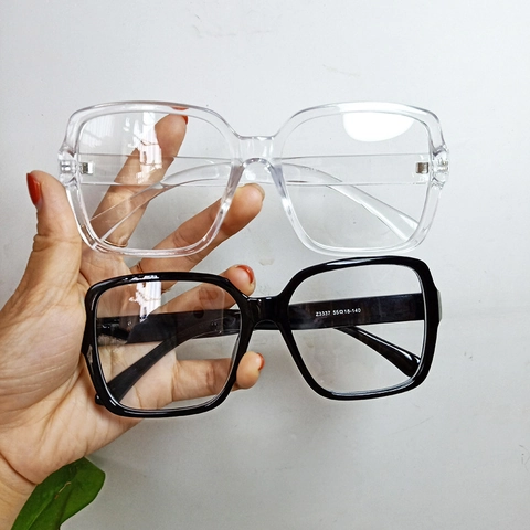 Retro Square Big Frame Glasses Oversized Fashion Non Prescription Polycarbonate Acrylic Eyewear For Women Men