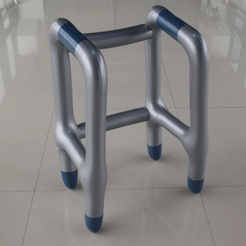 Aufblasbarer Rollator Und Gehstock Requisite PVC Klappbar Streich Zubehör Halloween Party Kostüm Alter Mann Scherzartikel