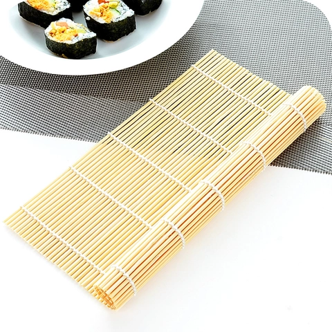 Bamboo Sushi Rolling Mat DIY Kimbap Maker Hand Roller Kitchen Tools Natural Eco Friendly