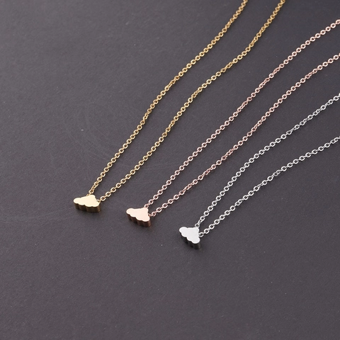 Collana Con Pendente A Nuvola Acciaio Inossidabile Placcato Oro 18K Lucidato A Specchio Catena Per Clavicola Gioielli Da Donna