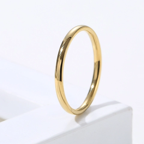 Anillos De Acero Inoxidable Minimalistas Banda Delgada Pulida Joyería De Moda Apilable Para Mujeres Y Hombres