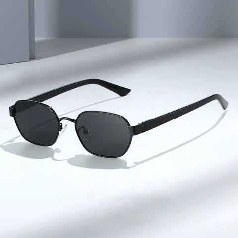 Retro Hexagon Sunglasses Metal Frame UV400 Protection Small Frame Vintage Eyewear For Women Men