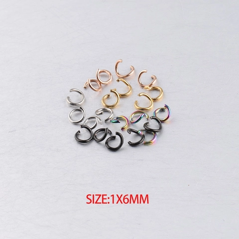 Open Jump Rings Stainless Steel Gold Plated DIY Jewelry Making Findings Connectors Round Polished Multi Color