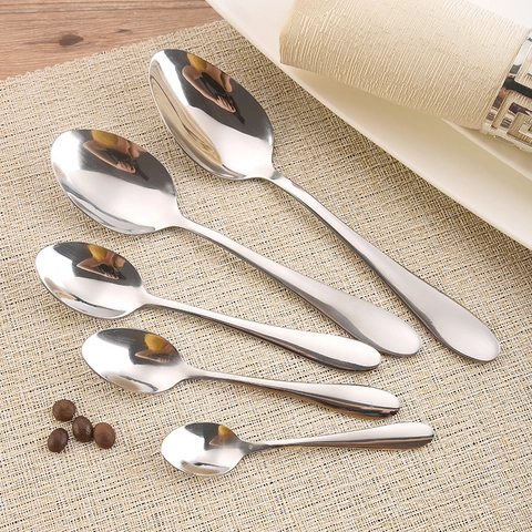Cuillères Pointues En Acier Inoxydable Poli Miroir Cuillères À Soupe Riz Dessert Usage Domestique Et Restaurant Durable