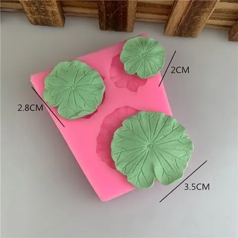 Lotus Leaf Silicone Mold For Fondant Cake Decoration Baking Tool Leaf Vein Texture DIY Craft Pink