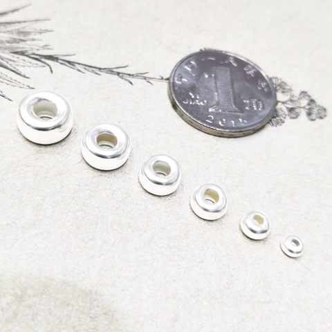 925 Sterlingsilber Radperlen Poliert Flach Distanzperlen Lose Perlen Für DIY Schmuckherstellung Halsketten Armbänder Handgefertigtes Material