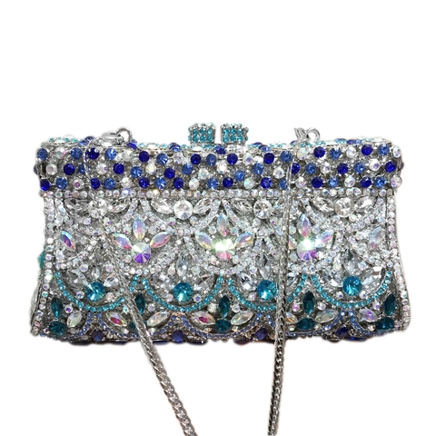 Pochette Da Sera Con Cristalli E Metallo Traforato Motivo Squame Di Pesce Lusso Banchetto Festa Matrimonio Per Donne
