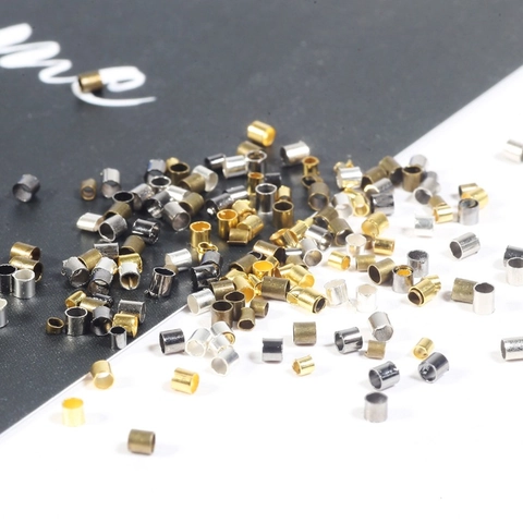 Copper Crimp Beads DIY Jewelry Making Accessories Bracelet Necklace Repair Round Crimp Tubes Spacer Beads End Beads Findings
