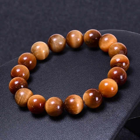 Bracciale Di Perline Occhio Di Tigre Solare Naturale Pietra Preziosa Rotonda Gioielli Elastici Per Uomini E Donne Moda