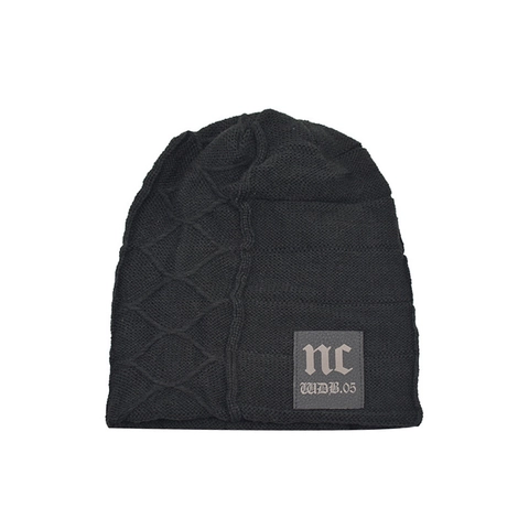 Berretto In Maglia Acrilica Cappello Invernale Foderato In Pile Caldo All'aperto Polsino A Costine Con Toppa Decorativa