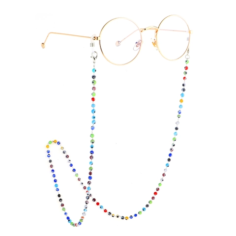 Evil Eye Colorful Glass Bead Glasses Chain Anti-Slip Eyewear Lanyard Handmade Reading Glasses Strap Holder