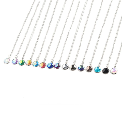 Collar De Acero Inoxidable Con Colgante Redondo De Escamas De Pez Sirena Joyería De Moda Colorida Para Mujer