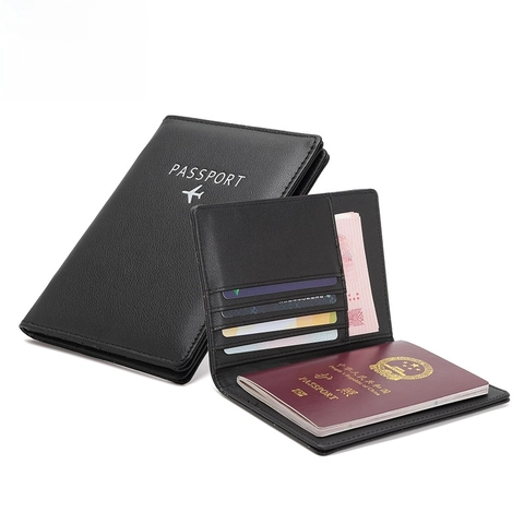 Passport Holder PU Leather RFID Blocking Travel Wallet Multi Card Slots Case Cover For Men Women