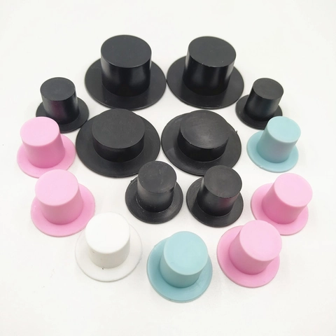 Mini Plastic Top Hats Magician Snowman Craft Accessories For Christmas DIY Doll Making Colorful Decorative