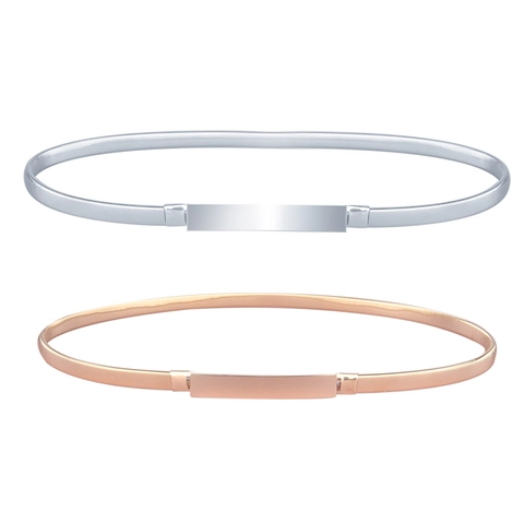 Damen Elastischer Metallgürtel Minimalistische Dünne Taillenkette Gold Silber Roségold Stretch Bund Für Kleider Party Mode Accessoire