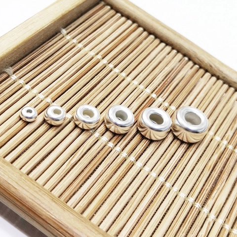 925 Sterlingsilber Radperlen Poliert Flach Distanzperlen Lose Perlen Für DIY Schmuckherstellung Halsketten Armbänder Handgefertigtes Material