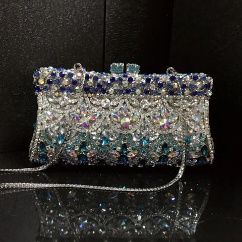 Pochette Da Sera Con Cristalli E Metallo Traforato Motivo Squame Di Pesce Lusso Banchetto Festa Matrimonio Per Donne
