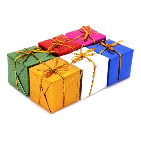 Ornamenti Per Albero Di Natale Scatola Regalo In Schiuma Decorazioni Appese Superficie In Pellicola Laser Con Cordino Dorato Decorazione Per Feste