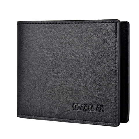 Portafoglio Corto Bifold Da Uomo Trama Lychee Pelle PU Slot Per Carte Multiple Porta Patente Business Casual