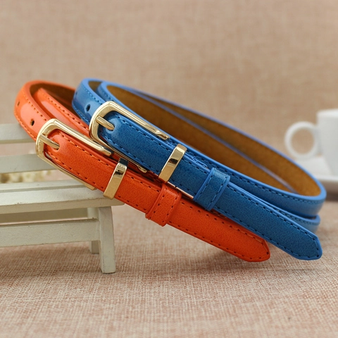 Cinturón Fino De Cuero PU Para Mujer Color Caramelo Cintura Delgada Para Decoración De Vestidos Accesorio Versátil Con Hebilla De Pasador