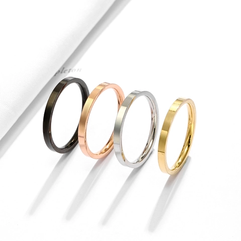 Minimalistische Polierte Titanstahl Bandringe Glatte Ebene Oberfläche Edelstahl Schmuck Für Paare Herren Damen