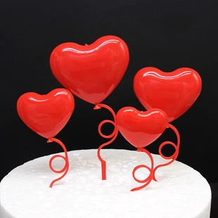 Romantische Herzform Ballon Kuchendeko Für Valentinstag Jahrestag Hochzeit Geburtstag Party Dekoration Flexible Kunststoff Liebe Kuchenstecker