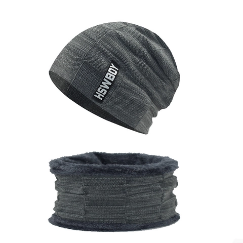 Gorro De Punto De Invierno Y Calentador De Cuello Chenilla Forro Polar Grueso Cálido Cortavientos Térmico Unisex Hombres Mujeres