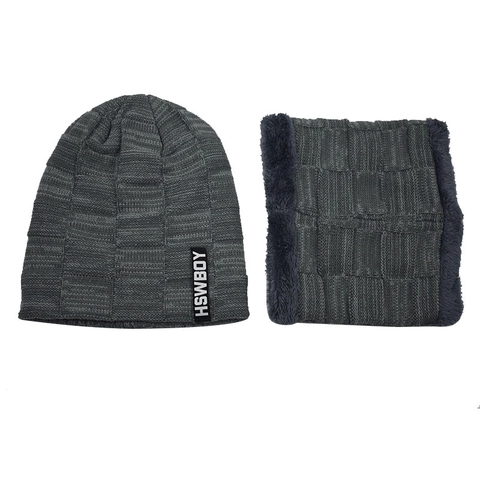 Gorro De Punto De Invierno Y Calentador De Cuello Chenilla Forro Polar Grueso Cálido Cortavientos Térmico Unisex Hombres Mujeres