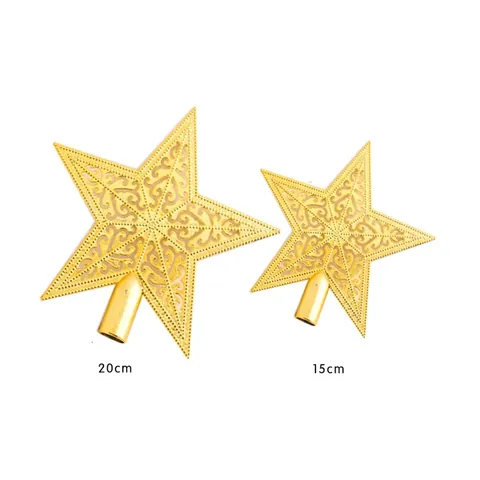Christmas Tree Topper Star Hollowed Out Plastic Five Pointed Star Ornament For Holiday Home Xmas Party Decoration