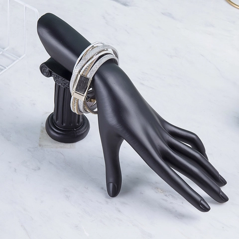Jewelry Display Stand Hand Model Resin Ring Holder Necklace Bracelet Organizer Desktop Mannequin Hand With Roman Pillar Base