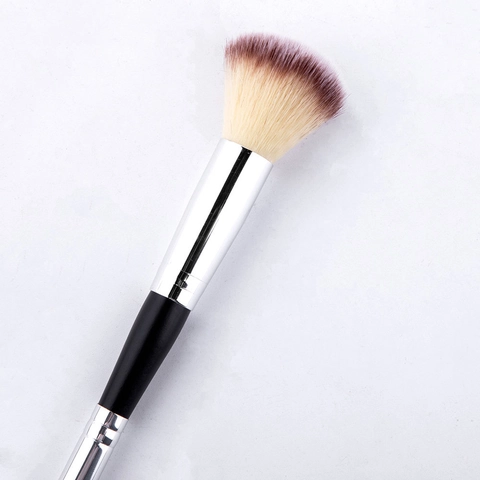 Pennello Trucco Doppia Punta Fibra Sintetica Manico In Legno Portatile Versatile Morbido Per Cipria Ombretto Sfumature