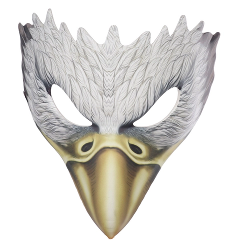 Realistische Adlermaske PU-Leder EVA Feder Muster Halloween Cosplay Party Requisite Vogel Kostüm Unisex Halbgesichtsmaske