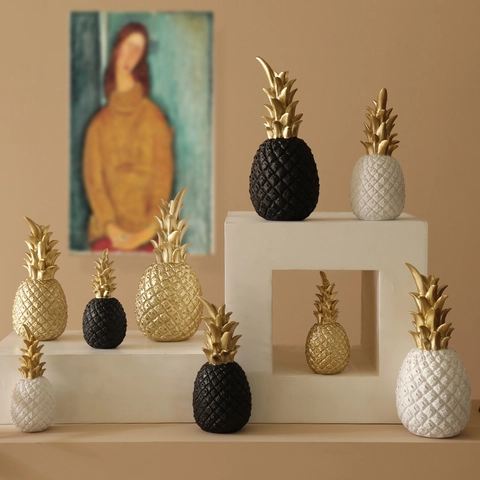 Hars Ananas Beeldje Noordse Moderne Decoratieve Ornament Voor Woonkamer Desktop TV Kast Luxe Kunst
