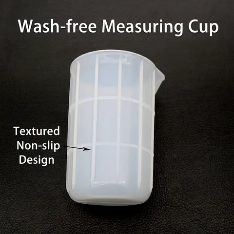 Non-Stick Silicone Measuring Cup Translucent With Scale V-Shaped Spout For DIY Resin Craft Baking Kitchen Tool Flexible Jug