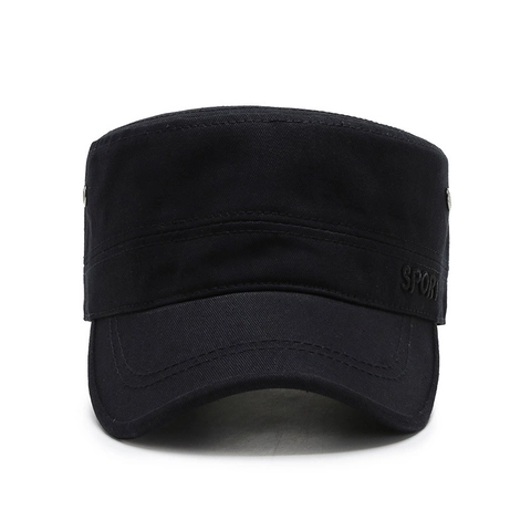 Men Military Cadet Cap Flat Top Hat Camouflage Outdoor Sport Sun Protection Adjustable Breathable Fabric Casual Style