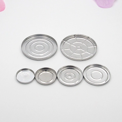 Vaschette Trucco Vuote Alluminio Tonde Quadrate Fiore Contenitori Metallici Per Ricarica Palette Polvere Rossetto DIY