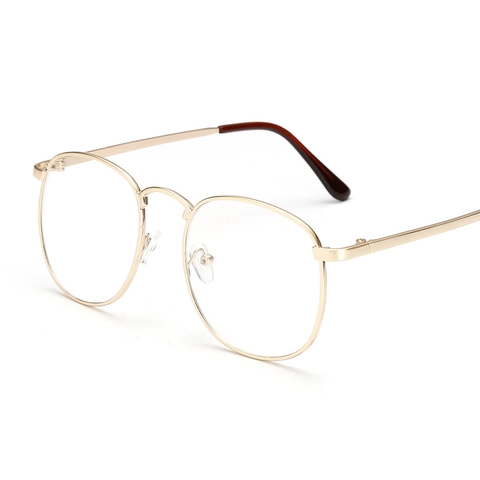 Monturas De Gafas Ópticas De Metal Geométricas Retro Vintage Redondas Lentes Transparentes Unisex Elegante