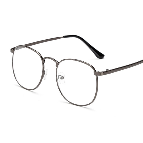 Monturas De Gafas Ópticas De Metal Geométricas Retro Vintage Redondas Lentes Transparentes Unisex Elegante