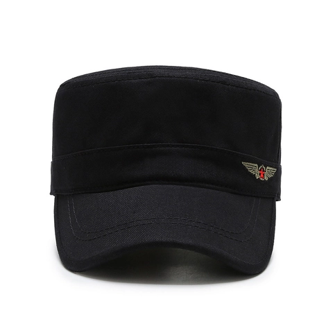 Cappello Militare Piatto Cadet Cotone Regolabile Protezione Solare Cappello Casual Con Ricamo Per Uomini Unisex