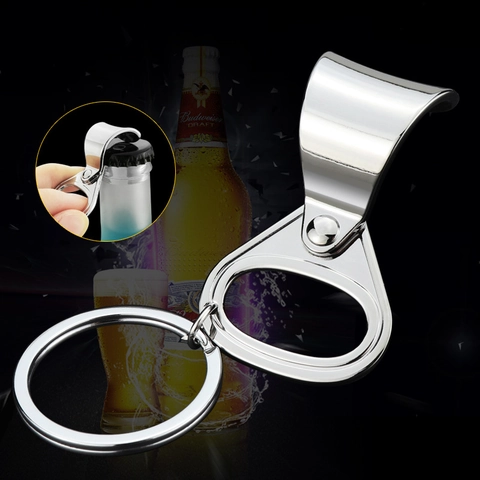 Metal Keychain Bottle Opener Zinc Alloy Portable Beer Cap Pull Ring House Teardrop Shaped Pocket Tool For Bar Party
