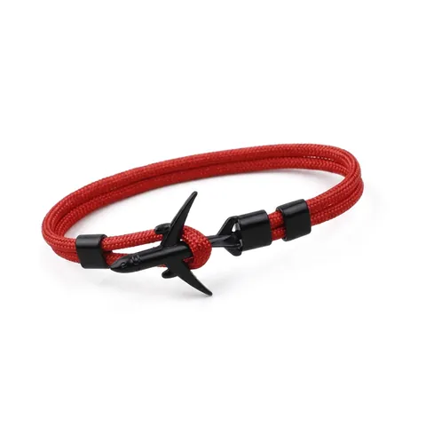 Handmade Nylon Paracord Bracelet With Alloy Airplane Clasp Nautical Aviation Jewelry For Men Women Minimalist Casual Style
