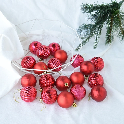 Bolas De Navidad Plástico Galvanizado Texturas Mixtas Decoraciones De Árbol Irrompible Decoración De Fiesta Festiva