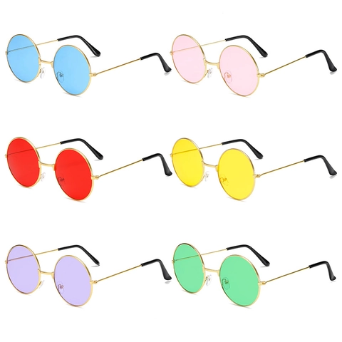 Retro Runde Sonnenbrille Metallrahmen UV400 Schutz Vintage Mode Brille Für Herren Damen Outdoor Party