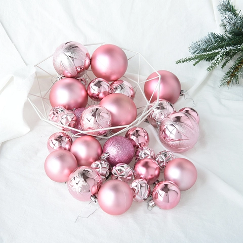 Bolas De Navidad Plástico Irrompible Decoraciones Árbol Texturas Mixtas Purpurina Mate Brillante Estilo Metálico