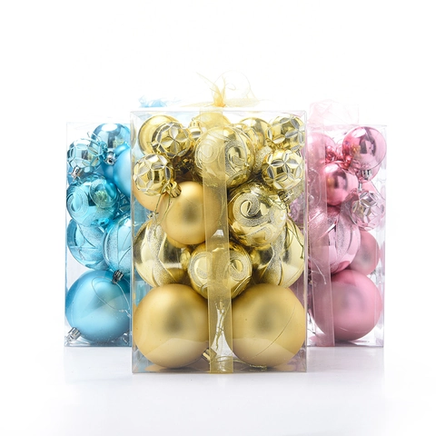 Bolas De Navidad Plástico Irrompible Decoraciones Árbol Texturas Mixtas Purpurina Mate Brillante Estilo Metálico