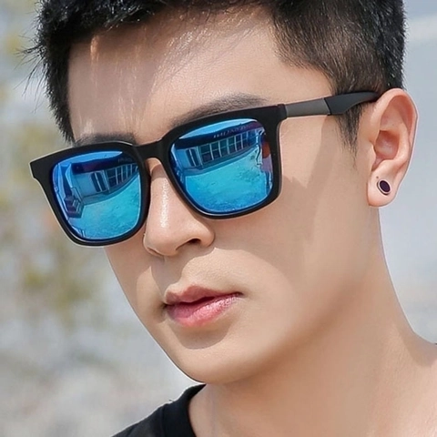 Fashion Square Sunglasses PC Frame AC Lens UV400 Protection Outdoor Classic Travel Eyewear For Men