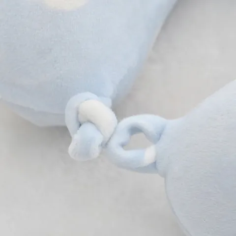 U-Shaped Neck Pillow Memory Foam Slow Rebound Travel Head Support For Baby Toddler Kids Car Seat Heart Bow Print Velvet Portable