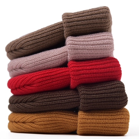 Retro Docker Hat Knitted Beanie Brimless Ribbed Cuffed Cap Warm Autumn Winter Solid Color Casual Unisex For Men Women